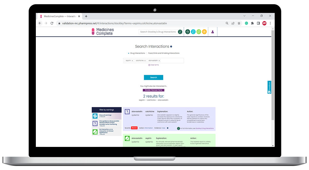 MedicinesComplete laptop screen