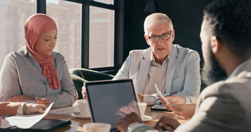 Team at work in meeting