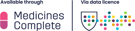 Available through MedicinesComplete or via data licence.