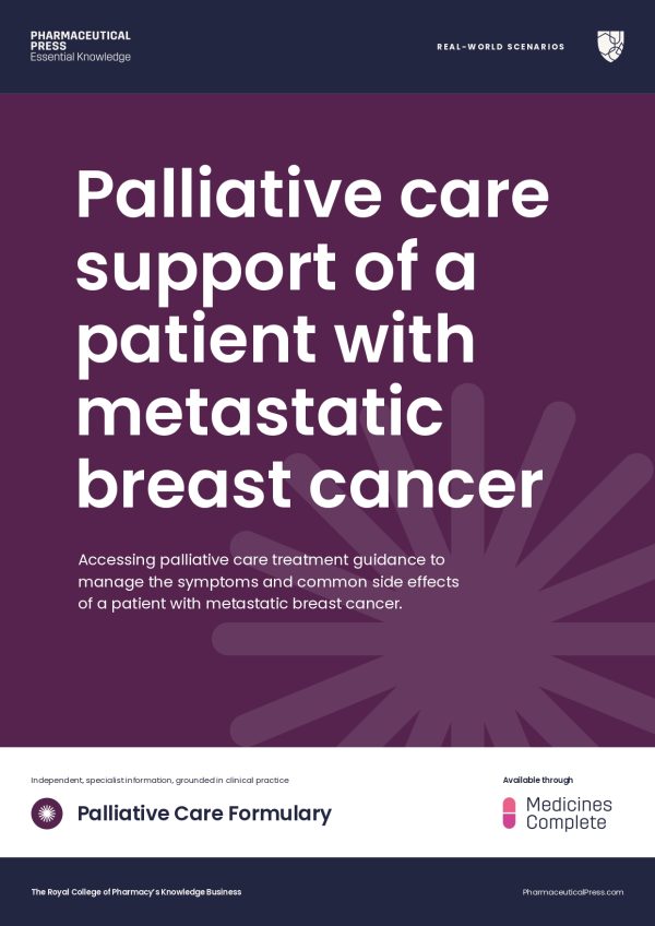 Palliative Care support for the treatment of a patient with metastatic ...